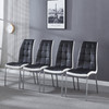 PU Upholstered Dining Chair Set of 4 with Stainless Steel Frame