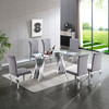 Silver Tempered Glass Dining Table