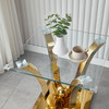 Clear Silver Tempered Glass End Table