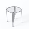 Clear Silver Glass Top Round Dining Table with Metal Base