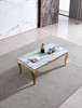 White Silver Genuine Marble Coffee Table