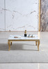 White Silver Genuine Marble Coffee Table