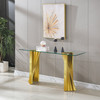 Silver Tempered Glass Console Table