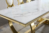 Gold Genuine Marble Dining Table with Stainless Steel Frame