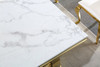 Gold Genuine Marble Dining Table with Stainless Steel Frame