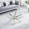 Gold Tempered Glass Round Coffee Table