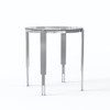 Clear Gold Glass Top Round Dining Table with Metal Base