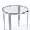 Clear Gold Glass Top Round Dining Table with Metal Base
