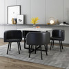 White Printed Marble Dining Table Set with 4 Chairs