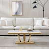 White Silver Genuine Marble Coffee Table