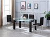 Black Modern Glass Top Dining Table