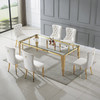 Clear Gold Premium Tempered Glass Dining Table