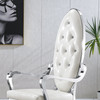 Silver White Leatherette Dining Chair Set of 2