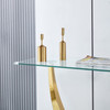Clear Gold Tempered Glass Console Table