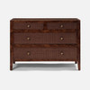 Amara 48-Inch Dresser - Brown Stained Poplar Burl and Cane