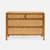 Amara 48-Inch Dresser - Dark Stained Poplar Burl and Natural Cane