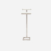 Ellery 13-Inch Blanc and Texturized Silver Realistic Faux Shagreen and Steel Side Table