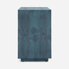 Pierce 18-Inch Nightstand - Slate Blue Faux Crocodile and Polished Gold Brass