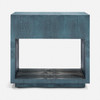 Pierce 18-Inch Nightstand - Slate Blue Faux Crocodile and Polished Gold Brass