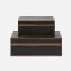 Cooper 29-Piece Box Set - Black Realistic Faux Shagreen and Walnut Veneer - Set Of