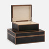 Cooper 29-Piece Box Set - Black Realistic Faux Shagreen and Walnut Veneer - Set Of