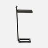 Ellery 13-Inch Black and Texturized Bronze Realistic Faux Shagreen and Steel Accent Table