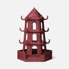 Bardot Decorative Pagoda - Bordeaux Red Rattan - Medium