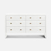 Harlow 60-Inch Dresser - Blanc Realistic Faux Shagreen