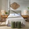 Amara 30-Inch Nightstand - Dark Stained Poplar Burl and Natural Cane