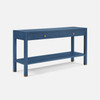 Jarin 60-Inch True Navy Faux Belgian Linen Console Table (60 x 18 x 31 Inches)