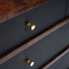 Frederick 48-Inch Dresser - Dark Navy Faux Belgian Linen and Burnt Umber Mappa Burl