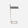 Ellery 13-Inch Cool Gray and Texturized Silver Realistic Faux Shagreen and Steel Side Table