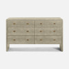 Harlow 60-Inch Dresser - Sand Realistic Faux Shagreen
