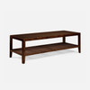 Amara 60-Inch Coffee Table - Brown Stained Poplar Burl and Cane (60 x 24 x 18 Inches)