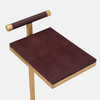 Ellery 13-Inch Oxblood and Texturized Gold Realistic Faux Shagreen and Steel Accent Table