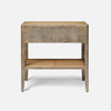 Amara 30-Inch Nightstand - Graywashed Poplar Burl and Natural Cane