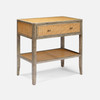 Amara 30-Inch Nightstand - Graywashed Poplar Burl and Natural Cane