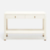 Jarin 48-Inch White Faux Belgian Linen Console Table (48 x 18 x 31 Inches)