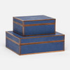 Cooper 29-Piece Box Set - Navy Realistic Faux Shagreen and Walnut Veneer - Set Of
