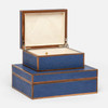 Cooper 29-Piece Box Set - Navy Realistic Faux Shagreen and Walnut Veneer - Set Of