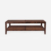 Amara 60-Inch Coffee Table - Brown Stained Poplar Burl and Cane (60 x 40 x 18 Inches)