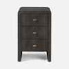 Harlow 18-Inch Nightstand - Dark Mushroom Realistic Faux Shagreen