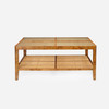 Amara 48-Inch Coffee Table - Dark Stained Poplar Burl and Natural Cane