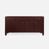 Jarin 4-Door Buffet - Oxblood Faux Belgian Linen