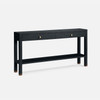 Jarin 60-Inch Dark Navy Faux Belgian Linen Console Table (60 x 12 x 31 Inches)