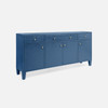 Jarin 4-Door Buffet - True Navy Faux Belgian Linen