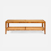 Amara 60-Inch Coffee Table - Dark Stained Poplar Burl and Natural Cane (60 x 24 x 18 Inches)