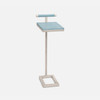 Ellery 13-Inch Powder Blue and Texturized Silver Realistic Faux Shagreen and Steel Accent Table