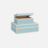 Cooper 29-Piece Box Set - Powder Blue Realistic Faux Shagreen and Sycamore Veneer - Set Of