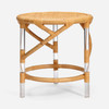 Bessette 22-Inch Side Table - Unbleached Natural Rattan and Clear Acrylic